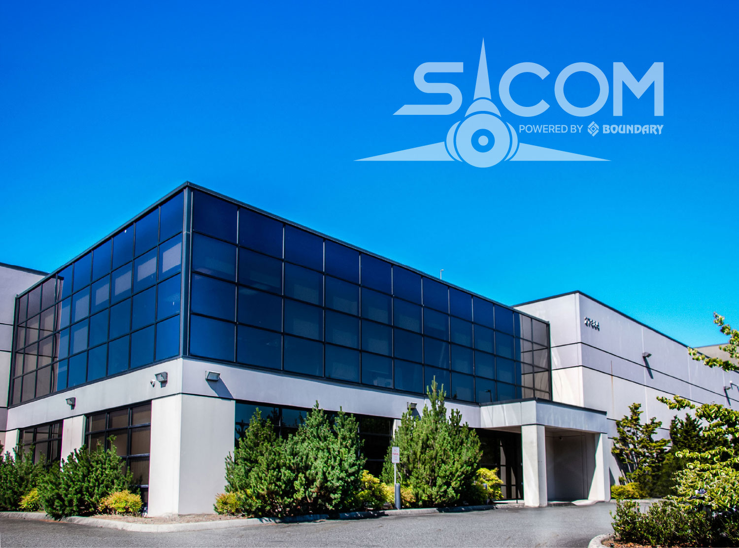 Sicom Industries building with Sicom logo powered by Boundary